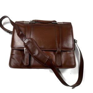McKlein USA Leather Messenger Brown Bag Satchel Laptop Briefcase Shoulder Strap